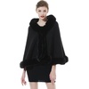 image:imageBEAUTELICATE Faux Fur Shawl Wrap Bridesmaids Stole Lambs Wool Bridal Cape Shrug Wedding with Fur TrimBlack