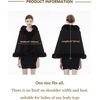 image:imageBEAUTELICATE Faux Fur Shawl Wrap Bridesmaids Stole Lambs Wool Bridal Cape Shrug Wedding with Fur TrimBlack