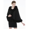 image:imageBEAUTELICATE Faux Fur Shawl Wrap Bridesmaids Stole Lambs Wool Bridal Cape Shrug Wedding with Fur TrimBlack