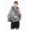 image:imageBEAUTELICATE Faux Fur Shawl Wrap Bridesmaids Stole Lambs Wool Bridal Cape Shrug Wedding with Fur TrimGrey