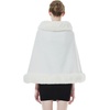 image:imageBEAUTELICATE Faux Fur Shawl Wrap Bridesmaids Stole Lambs Wool Bridal Cape Shrug Wedding with Fur TrimIvory