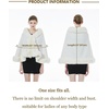 image:imageBEAUTELICATE Faux Fur Shawl Wrap Bridesmaids Stole Lambs Wool Bridal Cape Shrug Wedding with Fur TrimIvory