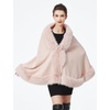 image:imageBEAUTELICATE Faux Fur Shawl Wrap Stole Shrug Bridal Winter Wedding with HookPink