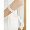 image:imageBEAUTELICATE Fingertip Length Veil Lace Applique Edge Wedding Bridal Veil with Comb 1 TierIvory