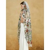 image:imageBEAUTELICATE Floral Wedding Veil Waltz Length Bridal Veil with Metal Comb Aquatic Plants Embroidered OffWhiteOffwhite