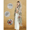 image:imageBEAUTELICATE Floral Wedding Veil Waltz Length Bridal Veil with Metal Comb Aquatic Plants Embroidered OffWhiteOffwhite
