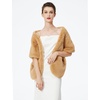 image:imageBEAUTELICATE Luxury Faux Fur Shawl Bridal Party EveningWedding Wrap Stole WinterCamel