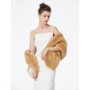 image:imageBEAUTELICATE Luxury Faux Fur Shawl Bridal Party EveningWedding Wrap Stole WinterCamel