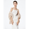 image:imageBEAUTELICATE Luxury Faux Fur Shawl Bridal Party EveningWedding Wrap Stole WinterChampagne