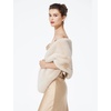 image:imageBEAUTELICATE Luxury Faux Fur Shawl Bridal Party EveningWedding Wrap Stole WinterChampagne