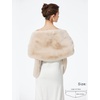 image:imageBEAUTELICATE Luxury Faux Fur Shawl Bridal Party EveningWedding Wrap Stole WinterChampagne