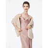 image:imageBEAUTELICATE Luxury Faux Fur Shawl Bridal Party EveningWedding Wrap Stole WinterChampagne