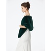 image:imageBEAUTELICATE Luxury Faux Fur Shawl Bridal Party EveningWedding Wrap Stole WinterDark Green