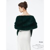 image:imageBEAUTELICATE Luxury Faux Fur Shawl Bridal Party EveningWedding Wrap Stole WinterDark Green