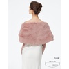 image:imageBEAUTELICATE Luxury Faux Fur Shawl Bridal Party EveningWedding Wrap Stole WinterDusty Rose