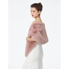 image:imageBEAUTELICATE Luxury Faux Fur Shawl Bridal Party EveningWedding Wrap Stole WinterDusty Rose