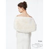 image:imageBEAUTELICATE Luxury Faux Fur Shawl Bridal Party EveningWedding Wrap Stole WinterIvory