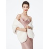 image:imageBEAUTELICATE Luxury Faux Fur Shawl Bridal Party EveningWedding Wrap Stole WinterIvory