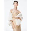 image:imageBEAUTELICATE Luxury Faux Fur Shawl Bridal Party EveningWedding Wrap Stole WinterIvory