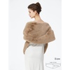 image:imageBEAUTELICATE Luxury Faux Fur Shawl Bridal Party EveningWedding Wrap Stole WinterKhaki
