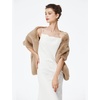 image:imageBEAUTELICATE Luxury Faux Fur Shawl Bridal Party EveningWedding Wrap Stole WinterKhaki