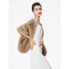 image:imageBEAUTELICATE Luxury Faux Fur Shawl Bridal Party EveningWedding Wrap Stole WinterKhaki