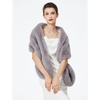 image:imageBEAUTELICATE Luxury Faux Fur Shawl Bridal Party EveningWedding Wrap Stole WinterLight Grey
