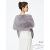image:imageBEAUTELICATE Luxury Faux Fur Shawl Bridal Party EveningWedding Wrap Stole WinterLight Grey