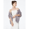 image:imageBEAUTELICATE Luxury Faux Fur Shawl Bridal Party EveningWedding Wrap Stole WinterLight Grey