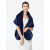 image:imageBEAUTELICATE Luxury Faux Fur Shawl Bridal Party EveningWedding Wrap Stole WinterNavy Blue