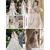 image:imageBEAUTELICATE Pearl Wedding Veil 1 Tier Bridal Veil with Metal CombIvory