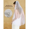 image:imageBEAUTELICATE Pearl Wedding Veil 1 Tier Bridal Veil with Metal CombWhite