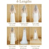 image:imageBEAUTELICATE Pearl Wedding Veil 1 Tier Bridal Veil with Metal CombWhite