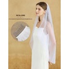 image:imageBEAUTELICATE Pearl Wedding Veil 1 Tier Bridal Veil with Metal CombWhite