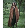 image:imageBEAUTELICATE Renaissance Hooded Cloak Cosplay Medieval Hobbit Halloween Suede Wizard CapeBrown
