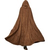 image:imageBEAUTELICATE Renaissance Hooded Cloak Cosplay Medieval Hobbit Halloween Suede Wizard CapeBrown