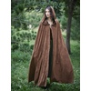 image:imageBEAUTELICATE Renaissance Hooded Cloak Cosplay Medieval Hobbit Halloween Suede Wizard CapeBrown