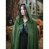 image:imageBEAUTELICATE Renaissance Hooded Cloak Cosplay Medieval Hobbit Halloween Suede Wizard CapeMoss Green