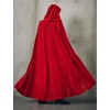 image:imageBEAUTELICATE Renaissance Hooded Cloak Cosplay Medieval Hobbit Halloween Suede Wizard CapeRed