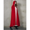 image:imageBEAUTELICATE Renaissance Hooded Cloak Cosplay Medieval Hobbit Halloween Suede Wizard CapeRed