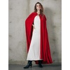 image:imageBEAUTELICATE Renaissance Hooded Cloak Cosplay Medieval Hobbit Halloween Suede Wizard CapeRed
