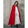 image:imageBEAUTELICATE Renaissance Hooded Cloak Cosplay Medieval Hobbit Halloween Suede Wizard CapeRed