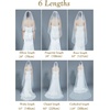 image:imageBEAUTELICATE Wedding Bridal Veil with Comb 1 Tier Cut Edge FingertipampCathedral LengthWhite With Blue Tone