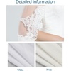 image:imageBEAUTELICATE Wedding Bridal Veil with Comb 1 Tier Half Lace Applique Edge Fingertip Length 36White  Fingertip Length 36