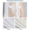 image:imageBEAUTELICATE Wedding Bridal Veil with Comb 1 Tier Lace AppliqueIvory  Chapel 90  Lace at the Bottom