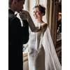 image:imageBEAUTELICATE Wedding Bridal Veil with Comb 1 Tier Lace AppliqueWhite  Chapel 90  Lace at the Bottom