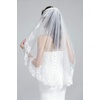 image:imageBEAUTELICATE Wedding Bridal Veil with Comb 1 Tier Lace AppliqueWhite  Fingertip 36  All Lace