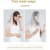 image:imageBEAUTELICATE Wedding Bridal Veil with Comb 2 Tier Cut Edge Elbow Fingertip Length Ivory WhiteIvory