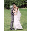 image:imageBEAUTELICATE Wedding Bridal Veil with Comb 2 Tier Cut Edge Elbow Fingertip Length Ivory WhiteWhite