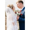image:imageBEAUTELICATE Wedding Bridal Veil with Comb 2 Tiers Lace Applique Edge VeilWhite  2 Tiers